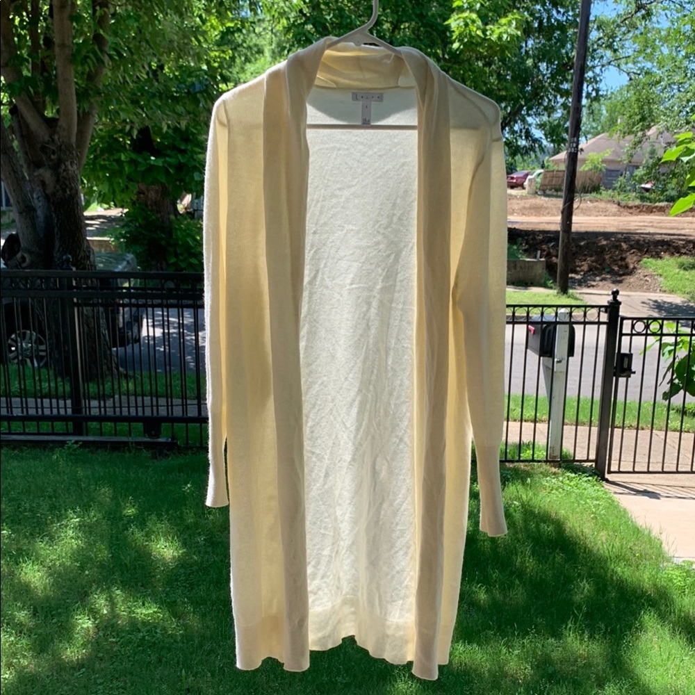 Leith Cream Open Front Cardigan Sweater